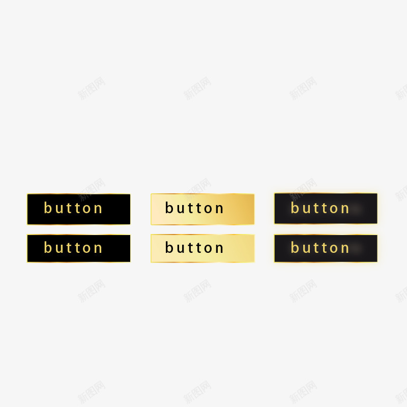 金色按钮png免抠素材_88icon https://88icon.com 按钮 网页按钮 黄金烫金按钮
