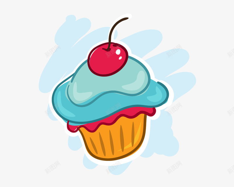 樱桃纸杯蛋糕png免抠素材_88icon https://88icon.com 卡通蛋糕 樱桃蛋糕 简笔画蛋糕 纸杯蛋糕