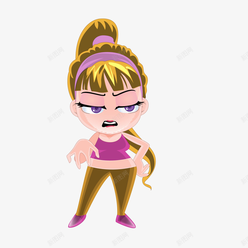 卡通不耐烦的女性人物矢量图ai免抠素材_88icon https://88icon.com 不耐烦 人物形象 人物设计 卡通 角色设计 长发 矢量图