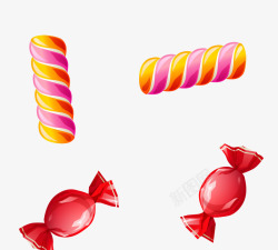 红色卡通糖果装饰图案素材