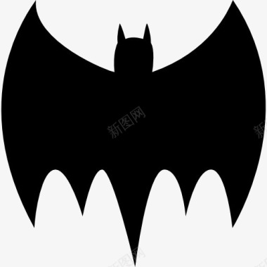 轮廓蝙蝠的黑色剪影图标图标