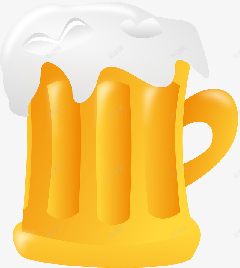 黄色的啤酒杯png免抠素材_88icon https://88icon.com 啤酒 啤酒杯 黄色