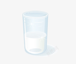 透明玻璃牛奶杯素材