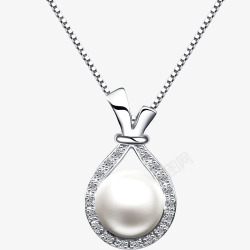 珍珠高贵纯银项链素材