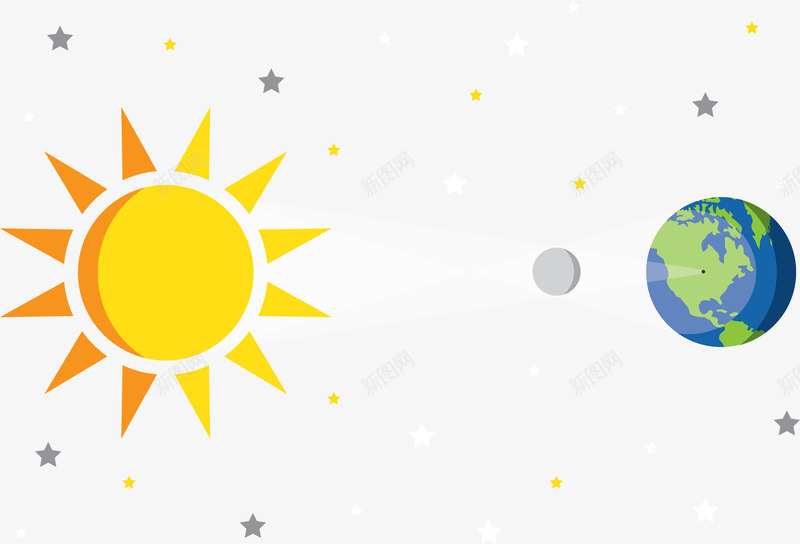太阳照射地球矢量图eps免抠素材_88icon https://88icon.com 卡通 太阳 星星 矢量PNG 绿色地球 黄色 矢量图