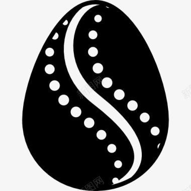 复活节彩蛋的曲线装饰点包围的图标图标