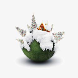 雪白圣诞树地球上的节日高清图片