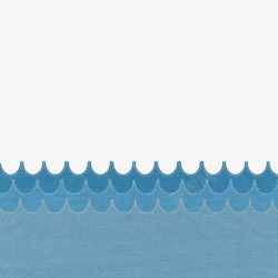 蓝色扁平化大海波浪曲线素材