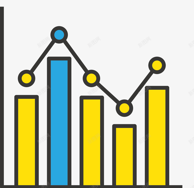 黄色数据报告曲线图矢量图eps免抠素材_88icon https://88icon.com 扁平风格 报告图 数学曲线 数据曲线 曲线图 矢量扁平曲线图 黄色 矢量图