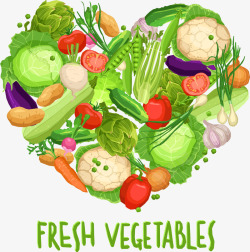 爱心蔬菜矢量图素材