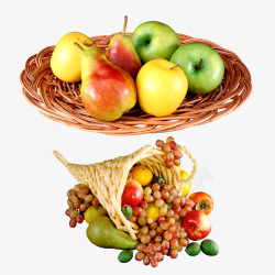 水果水果拼盘苹果葡萄梨子素材