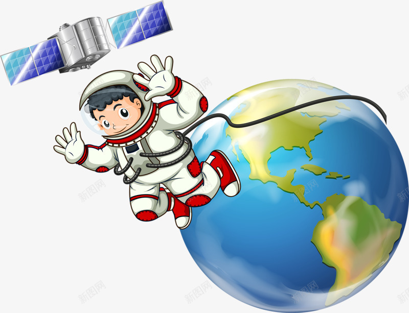 卫星宇航员和地球png免抠素材_88icon https://88icon.com 卫星 地球 宇航员 蓝色