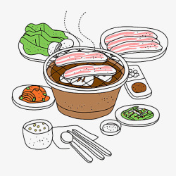 烧烤的插图素材