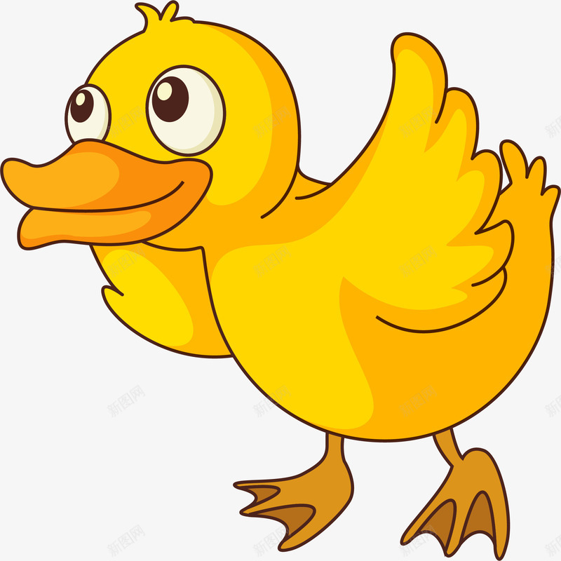 卡通黄色鸭子png免抠素材_88icon https://88icon.com 免抠PNG 卡通 眼睛 翅膀 行走的鸭子 走路 鸭仔 鸭子 鸭子头像 黄色