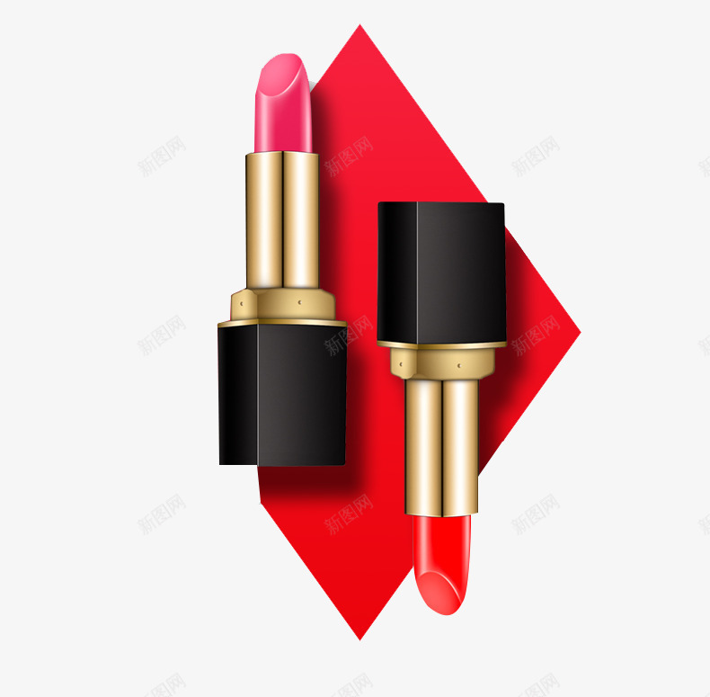 两只女性唇膏png免抠素材_88icon https://88icon.com 两种颜色 唇膏膏体 滋润护唇 红色唇膏