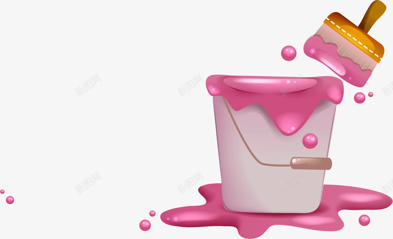 可爱糖果色粉色油漆桶png免抠素材_88icon https://88icon.com 可爱 油漆桶 粉色 糖果色