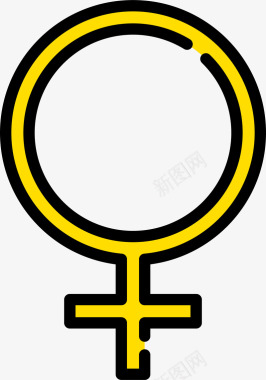 女性符号黄色女性符号图标图标