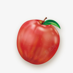 一只红色的小苹果矢量图素材