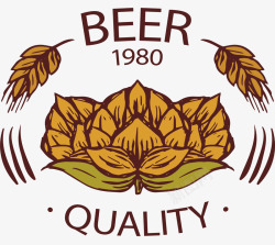 啤酒质量保证标签矢量图素材