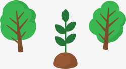 地球绿化树苗大树矢量图素材