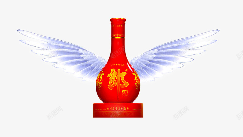 产品实物郎酒psd免抠素材_88icon https://88icon.com 中国名酒 产品实物郎酒 白酒 翅膀 酒水