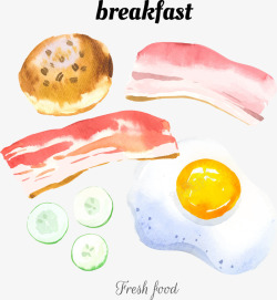 鸡蛋肉类插画矢量图素材