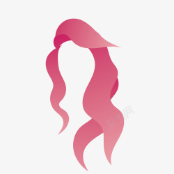 女性假发粉色女性长假发矢量图高清图片