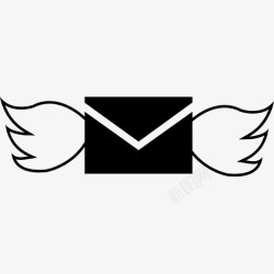 电子邮件图标带翅膀的电子邮件图标高清图片