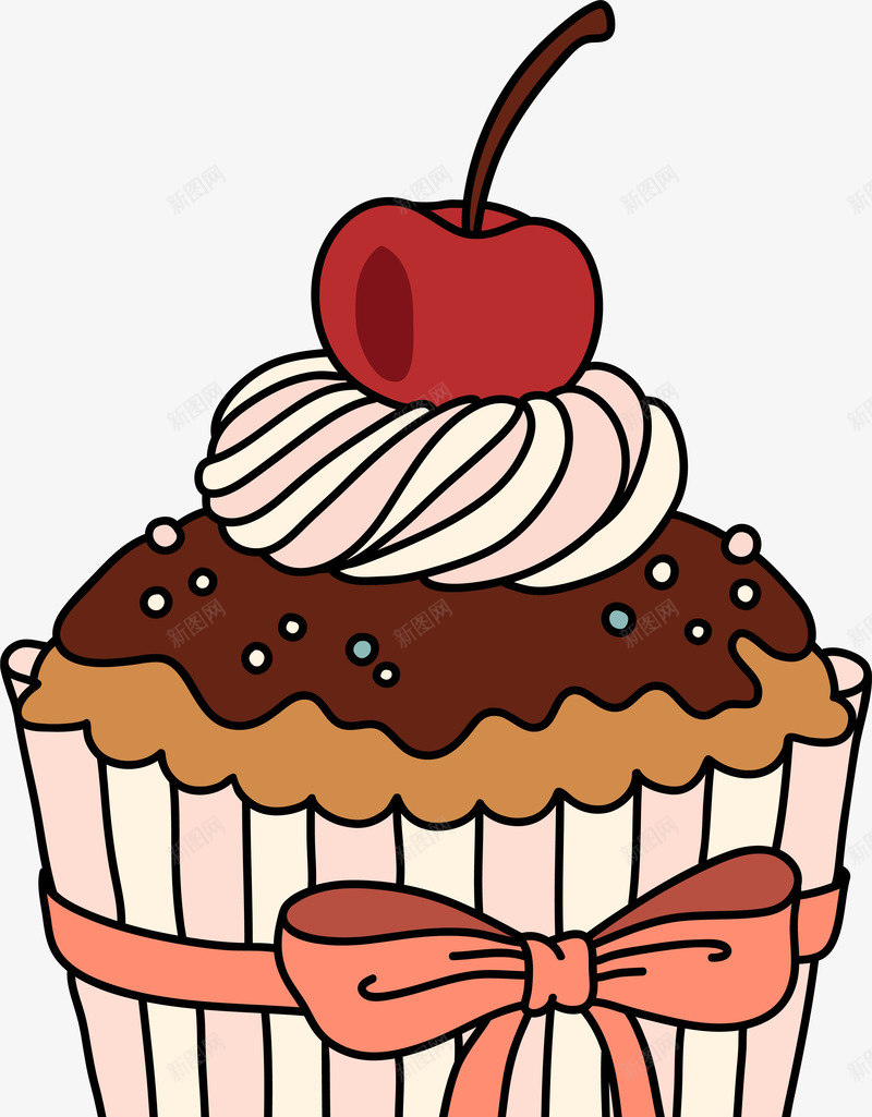 简约纸杯蛋糕png免抠素材_88icon https://88icon.com 水彩蛋糕 水果 简约蛋糕 粉色纸杯 红色樱桃 纸杯蛋糕