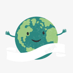 卡通地球日手绘地球日爱护地球矢量图高清图片