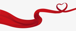 红色中国风曲线红绸装饰图案素材
