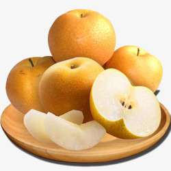 苹果梨水果盘子素材