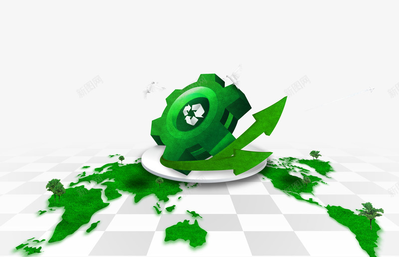 绿色科技psd免抠素材_88icon https://88icon.com 环保 绿色地球 绿色科技