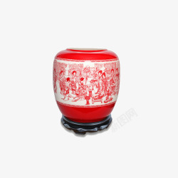 唐博玉中国红仕女图刻瓷素材