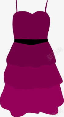 上班男士卡通可爱女士紫色裙子图标图标