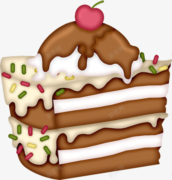 双层卡通蛋糕png免抠素材_88icon https://88icon.com 卡通蛋糕 卡通面包 樱桃 甜品