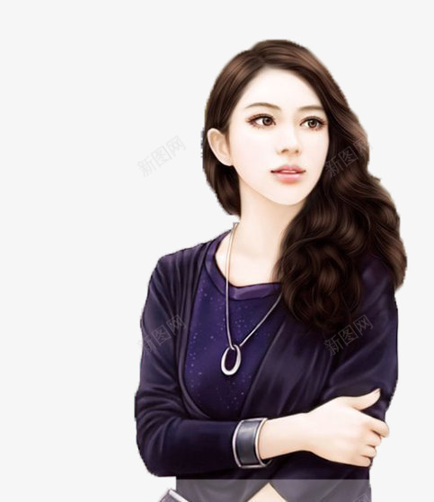 手绘现代都市女性png免抠素材_88icon https://88icon.com 女性 现代 都市