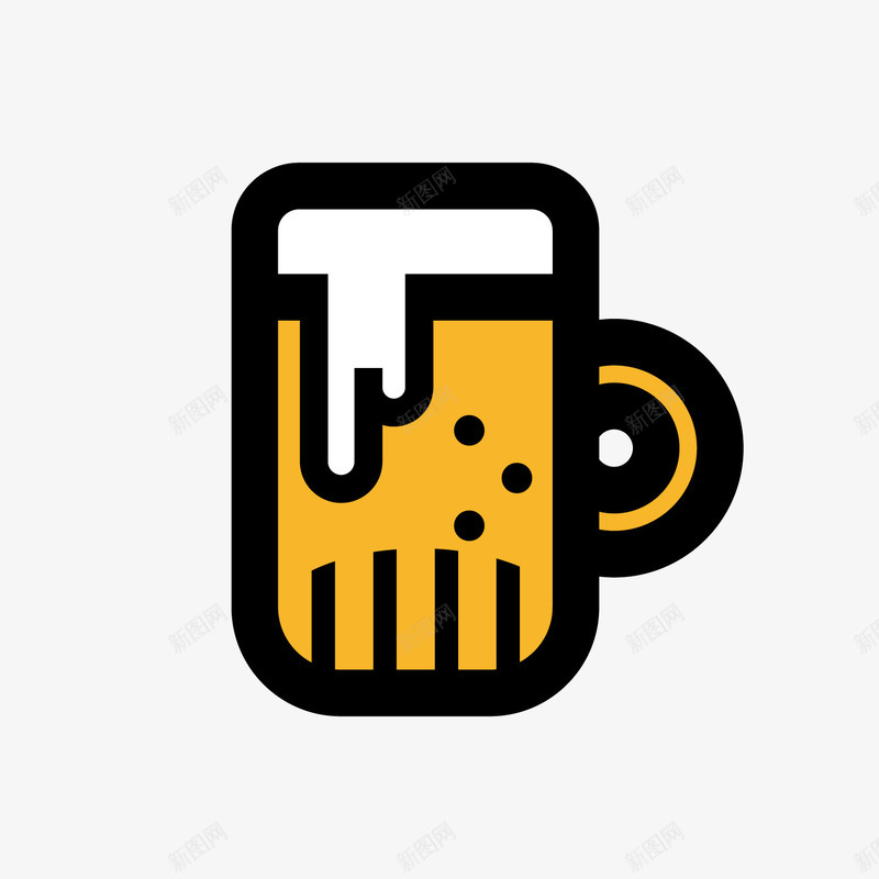 黄色啤酒杯png免抠素材_88icon https://88icon.com 啤酒杯 手绘 握手 线稿 美术 食物 黄色