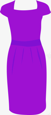 条纹T恤卡通可爱女士紫色裙子图标图标