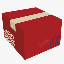 中国风红色礼品箱子矢量图素材