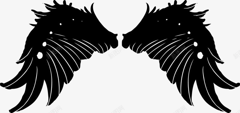 纹身黑色黑天使翅膀矢量图ai免抠素材_88icon https://88icon.com 纹身 翅膀 黑天使 黑色 矢量图