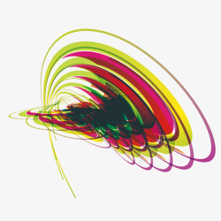 彩色旋涡曲线矢量图素材