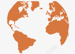 橙色地球地图素材