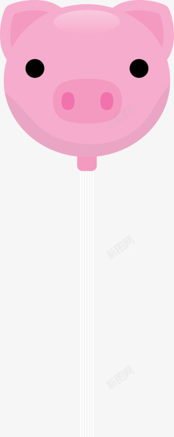 粉色小猪棒棒糖图素材