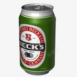 蓝瓶啤酒易拉罐绿色啤酒罐高清图片