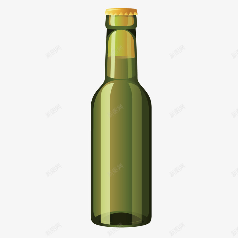 棕绿色啤酒瓶png免抠素材_88icon https://88icon.com 啤酒瓶 棕绿色酒瓶 矢量酒瓶 饮料瓶