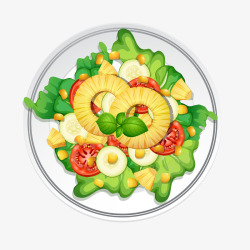 绿色蔬菜水果沙拉素材