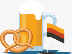 德国啤酒节面包圈矢量图素材