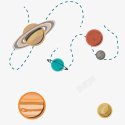 地球太阳系矢量图素材