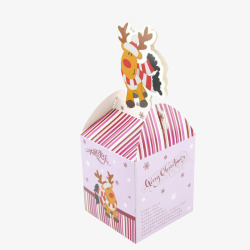 小鹿图案平安果包装盒素材
